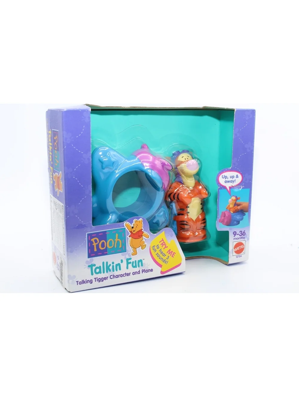 NIB VTG Disney Pooh Talkin' Fun Talking Tigger Character And Plane Toy 9-36 Mo.
